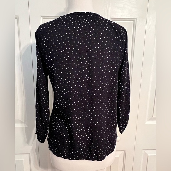 Loft XSP Navy blouse with white heart details - Picture 4 of 6